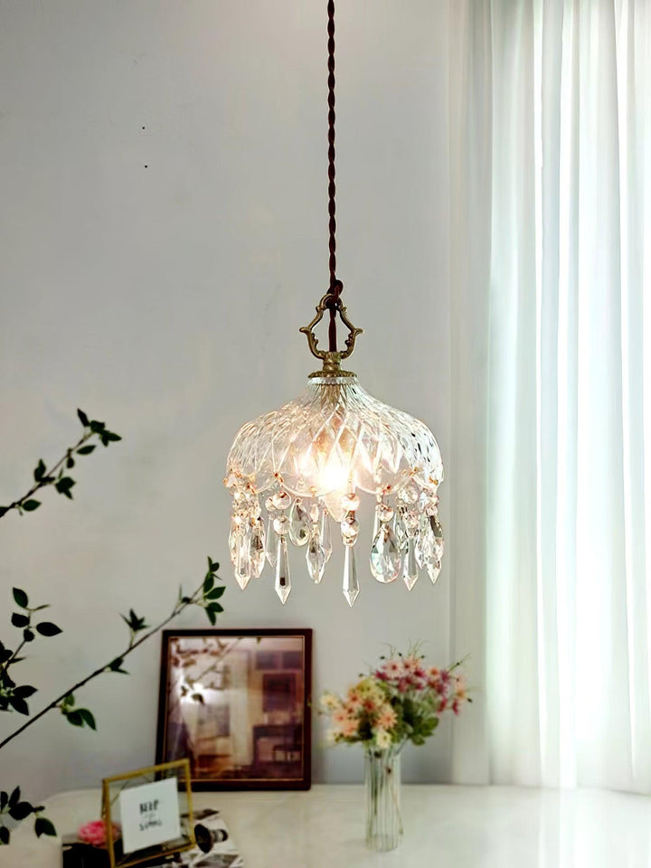 Lampa wisząca z kloszem w kształcie miski