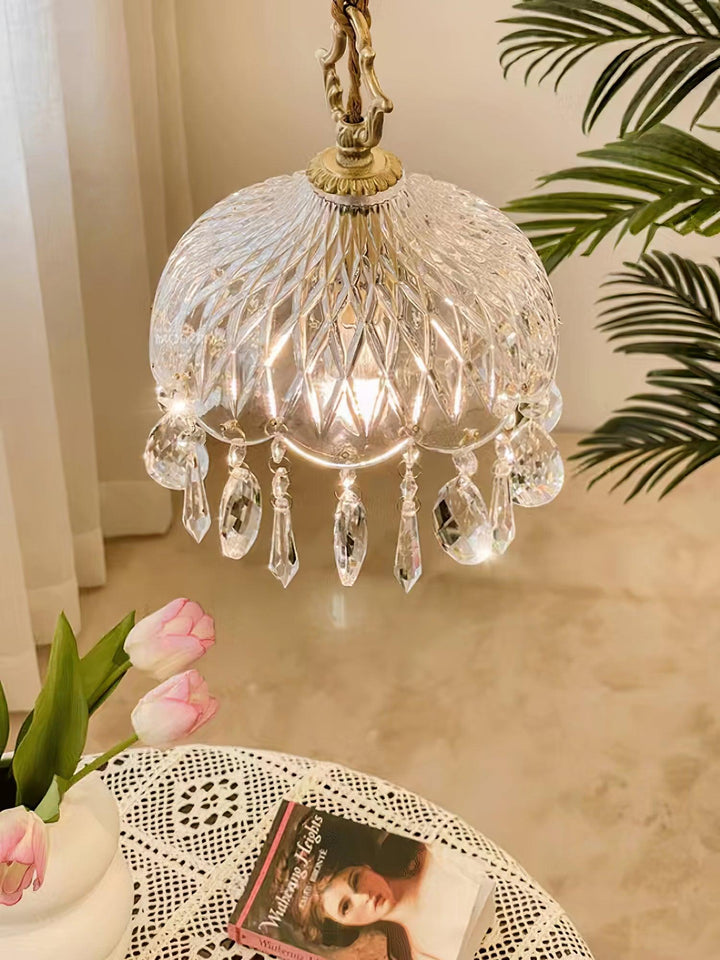 Lampa wisząca z kloszem w kształcie miski