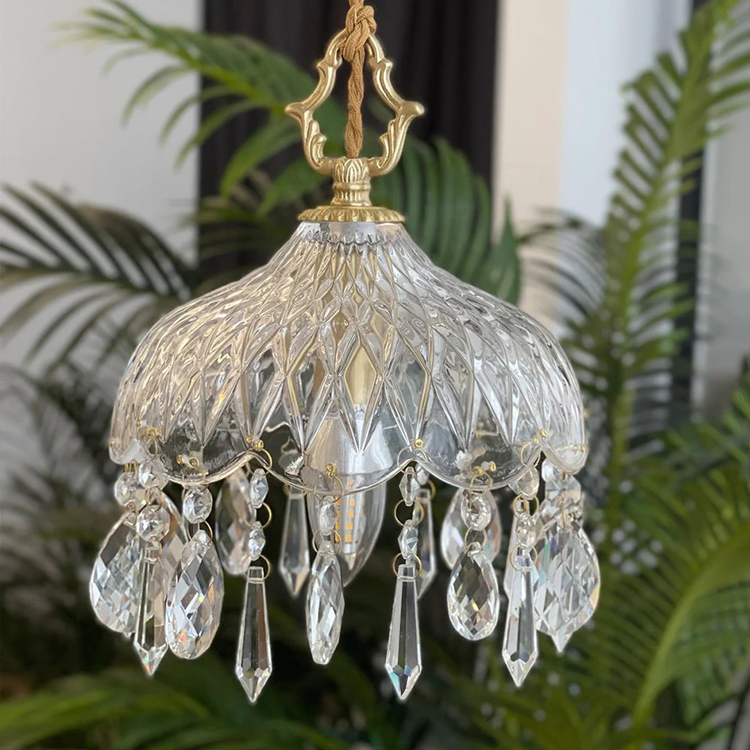 Lampa wisząca z kloszem w kształcie miski