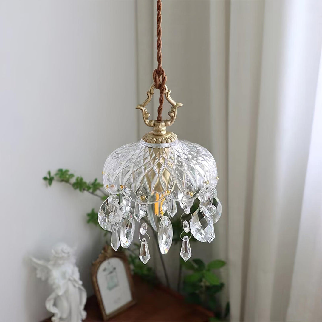 Lampa wisząca z kloszem w kształcie miski