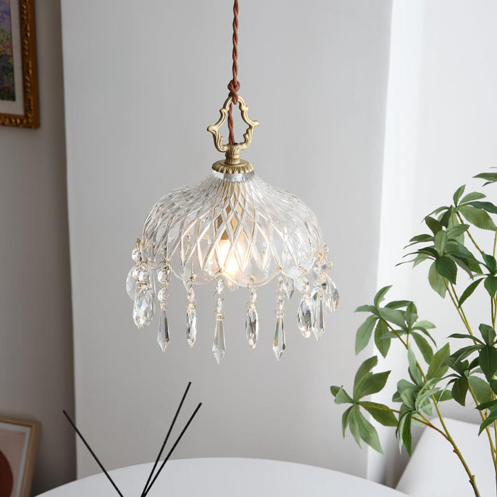Lampa wisząca z kloszem w kształcie miski