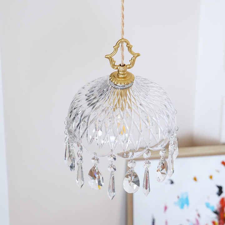 Lampa wisząca z kloszem w kształcie miski