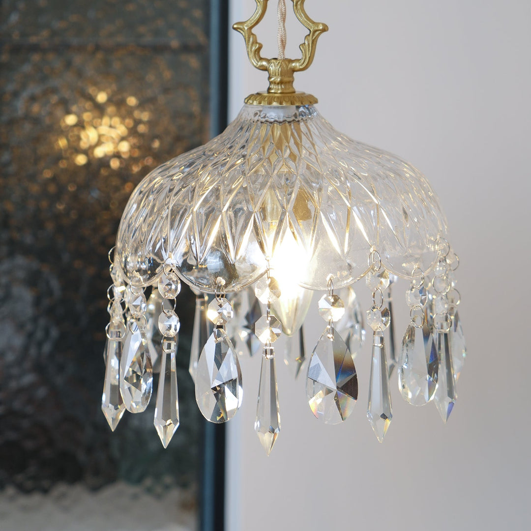 Lampa wisząca z kloszem w kształcie miski