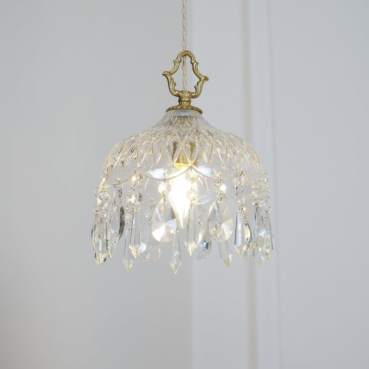 Lampa wisząca z kloszem w kształcie miski