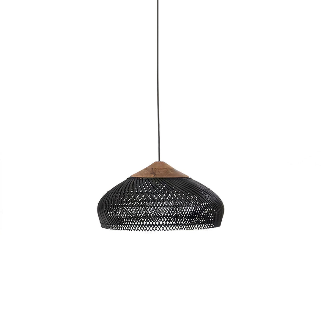 Skręcana Lampa Wisząca z Rattanu