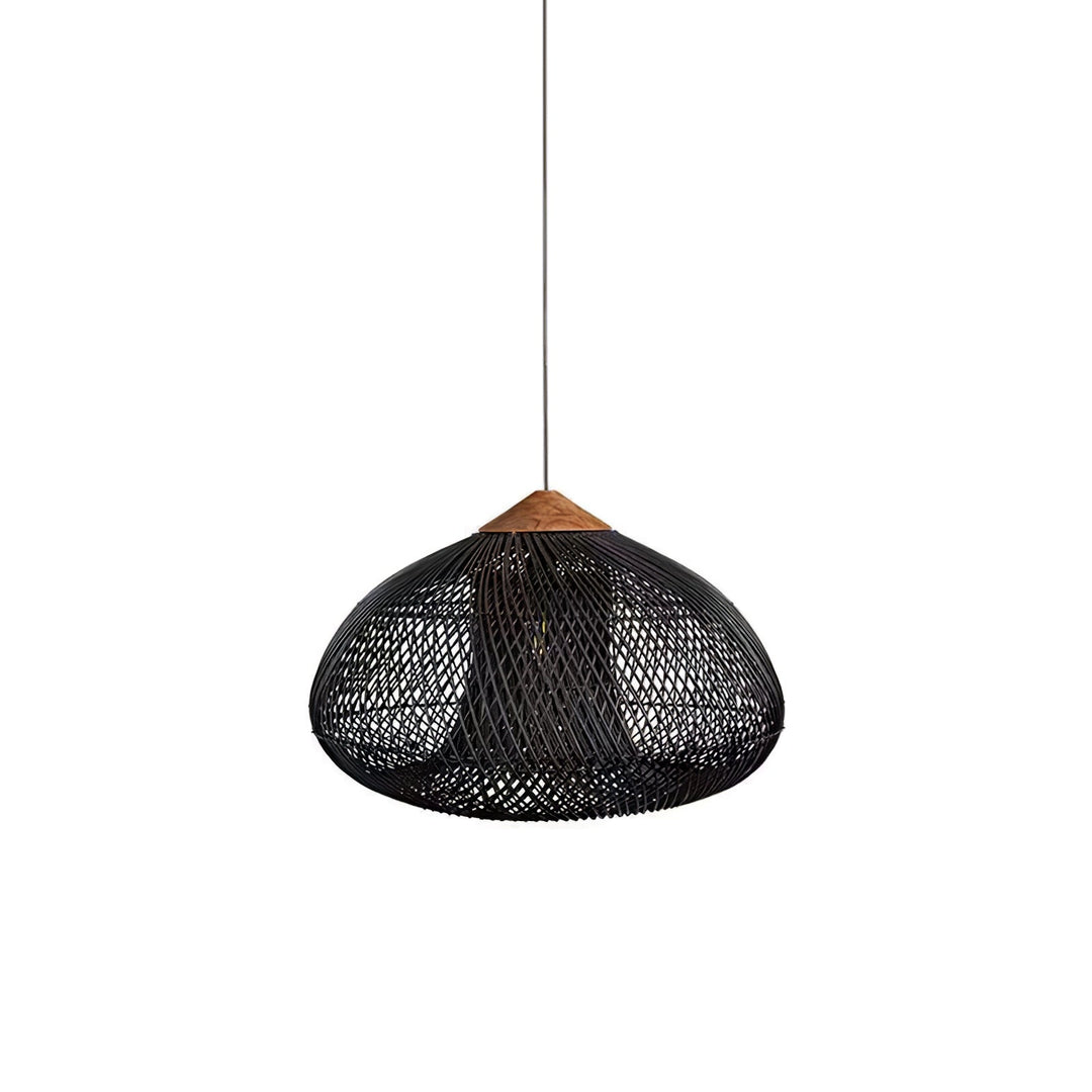 Skręcana Lampa Wisząca z Rattanu