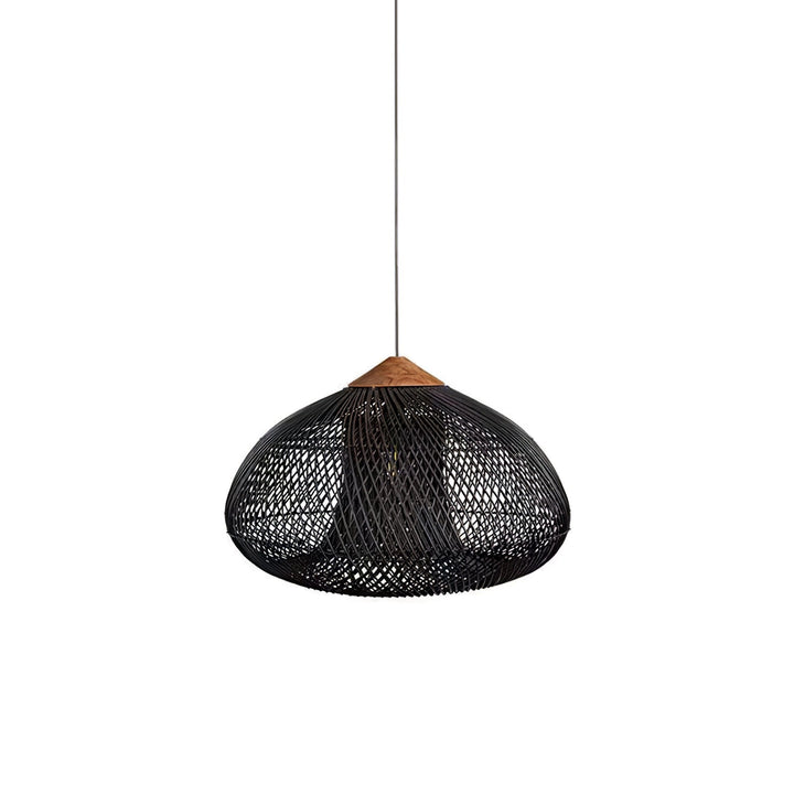 Skręcana Lampa Wisząca z Rattanu