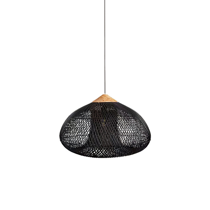 Skręcana Lampa Wisząca z Rattanu