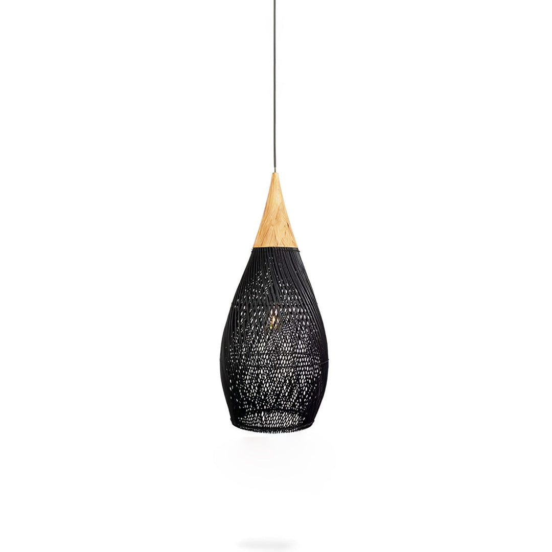 Skręcana Lampa Wisząca z Rattanu