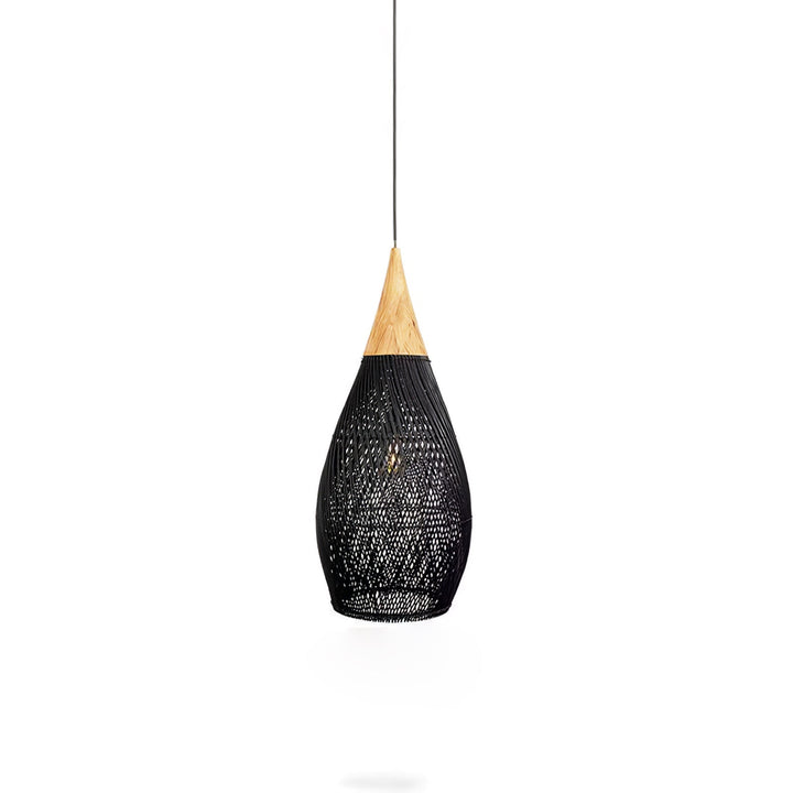 Skręcana Lampa Wisząca z Rattanu