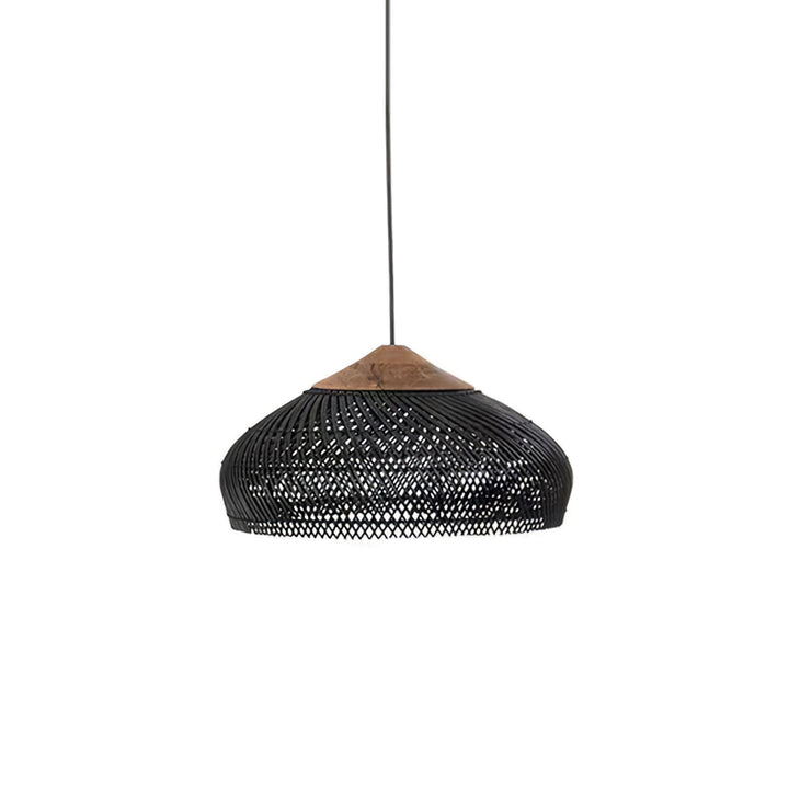 Skręcana Lampa Wisząca z Rattanu