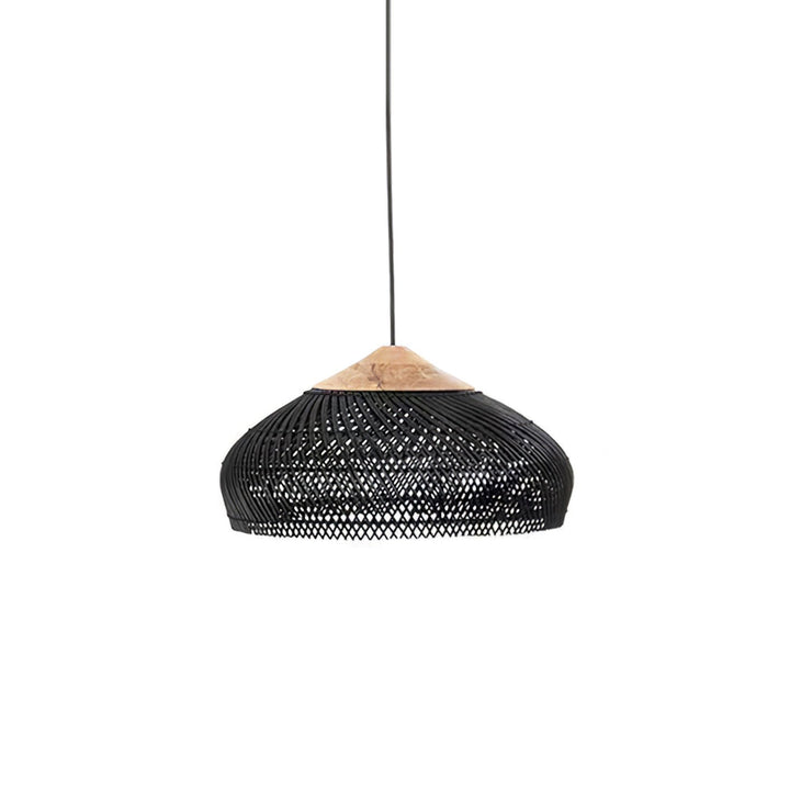 Skręcana Lampa Wisząca z Rattanu