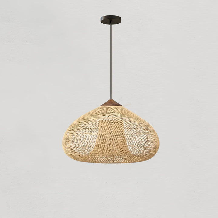 Skręcana Lampa Wisząca z Rattanu
