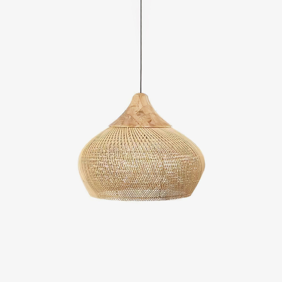 Skręcana Lampa Wisząca z Rattanu