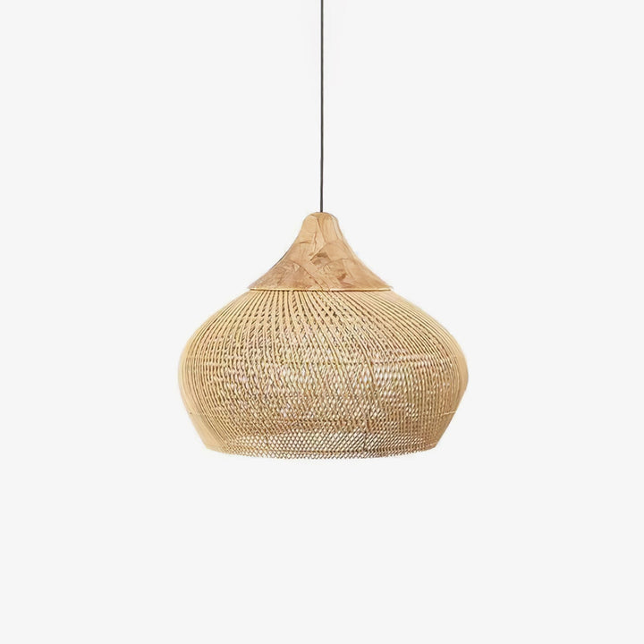Skręcana Lampa Wisząca z Rattanu