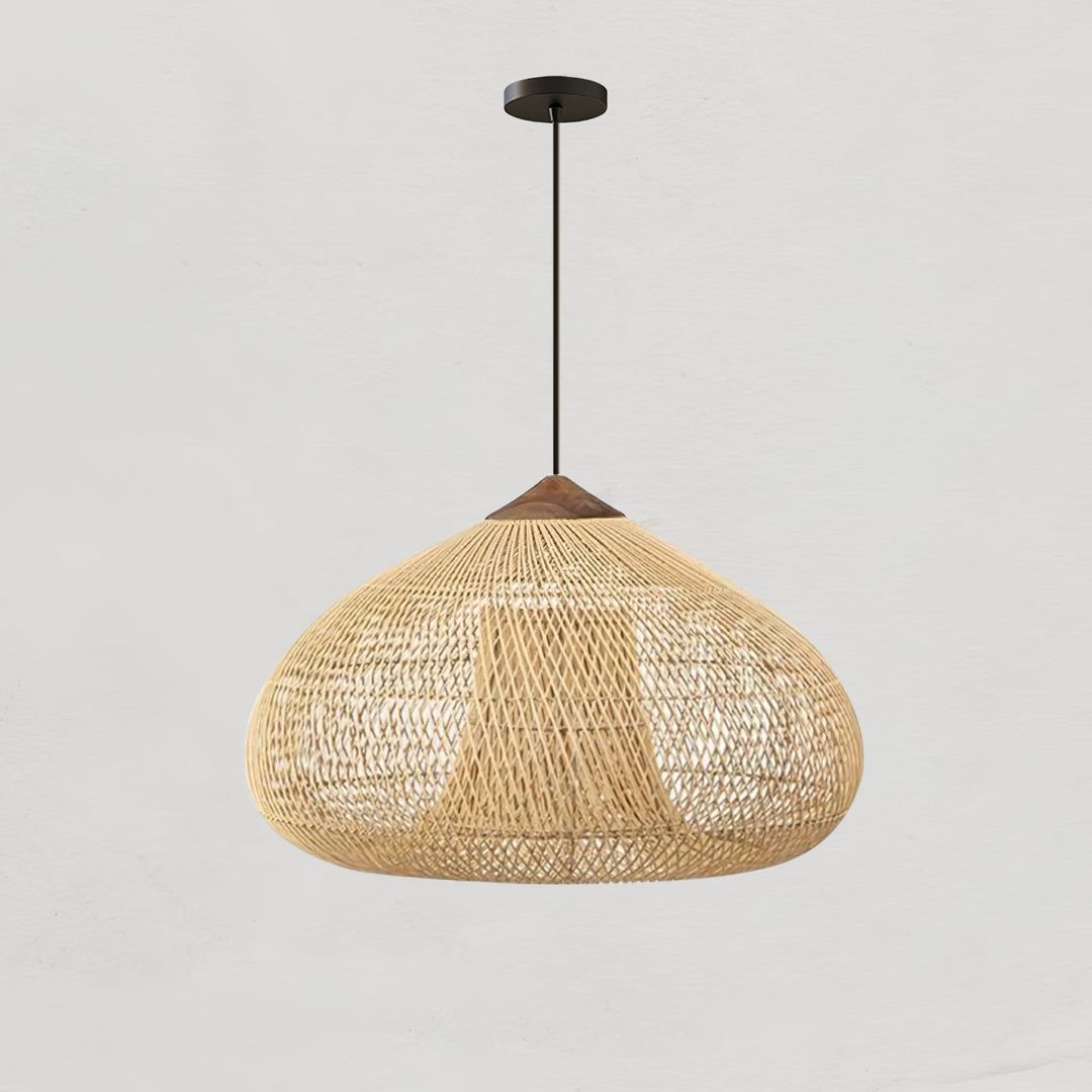Skręcana Lampa Wisząca z Rattanu