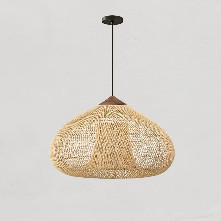 Skręcana Lampa Wisząca z Rattanu