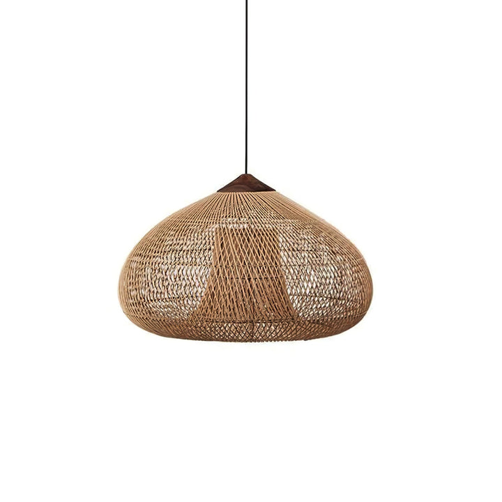 Skręcana Lampa Wisząca z Rattanu