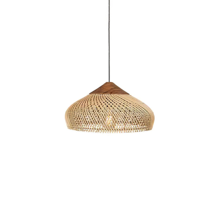 Skręcana Lampa Wisząca z Rattanu