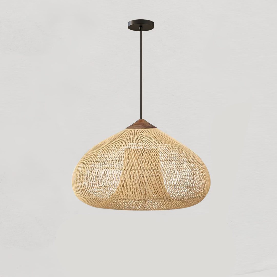 Skręcana Lampa Wisząca z Rattanu