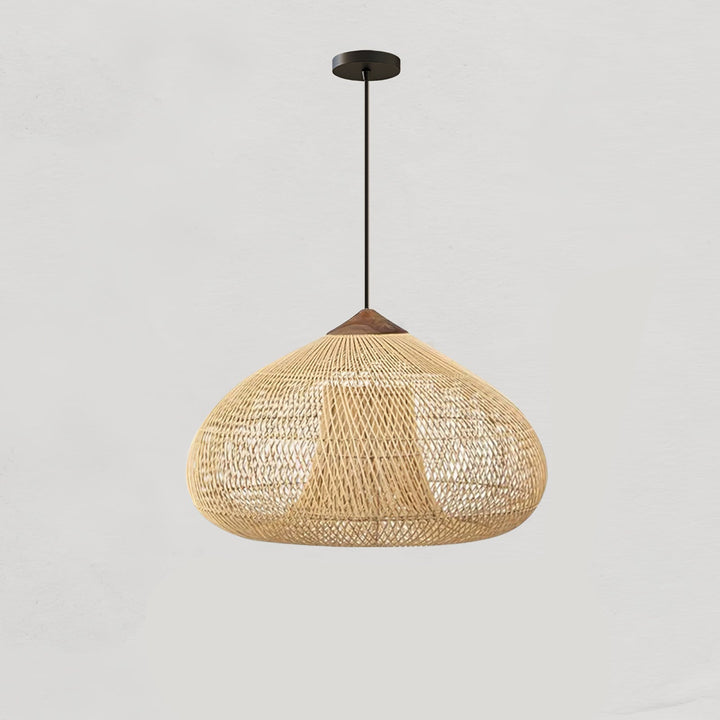 Skręcana Lampa Wisząca z Rattanu