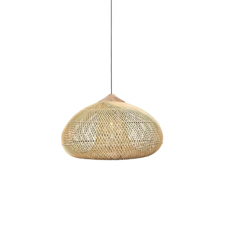 Skręcana Lampa Wisząca z Rattanu