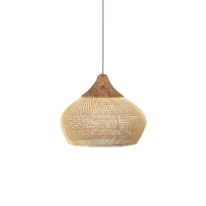 Skręcana Lampa Wisząca z Rattanu