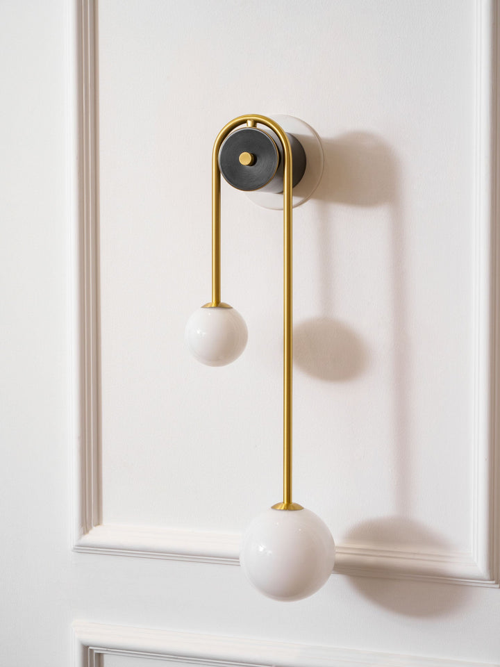 Lampa Ścienna Łukowa z Mosiądzu