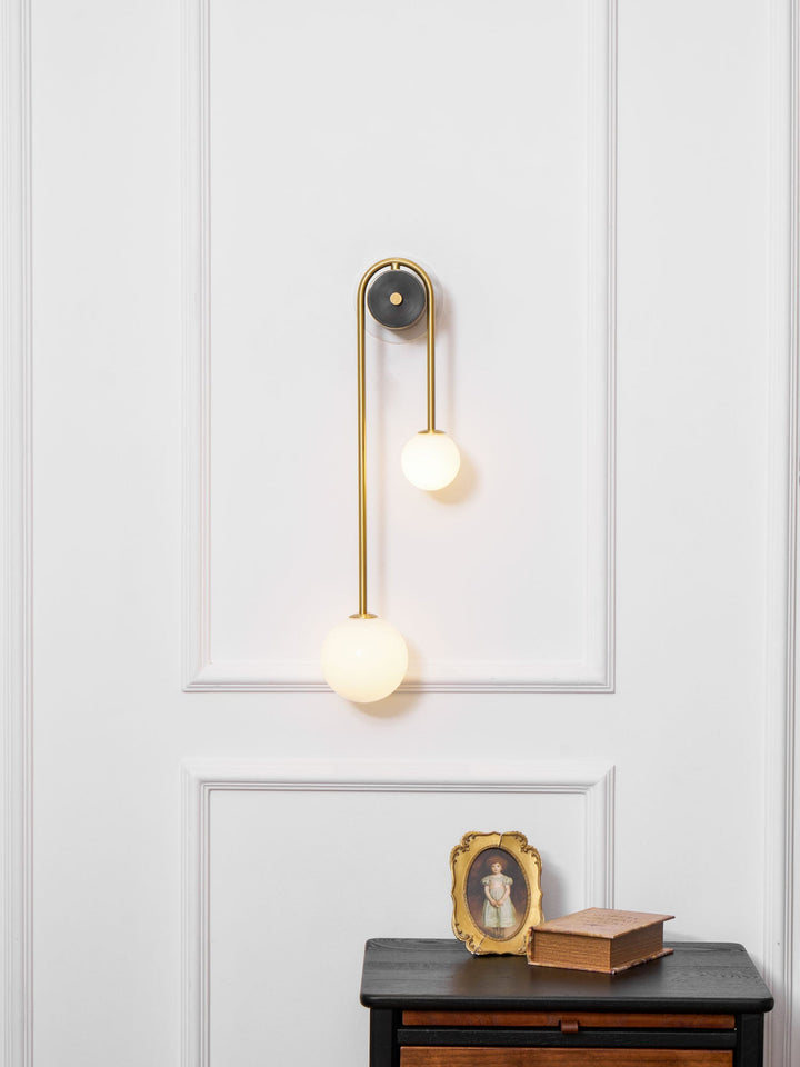 Lampa Ścienna Łukowa z Mosiądzu