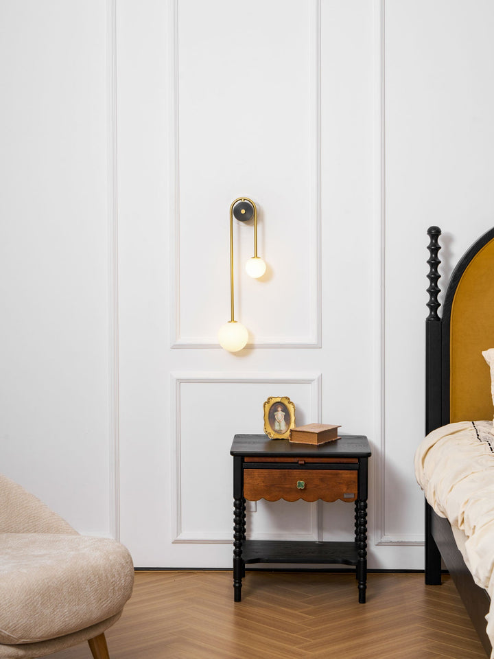Lampa Ścienna Łukowa z Mosiądzu