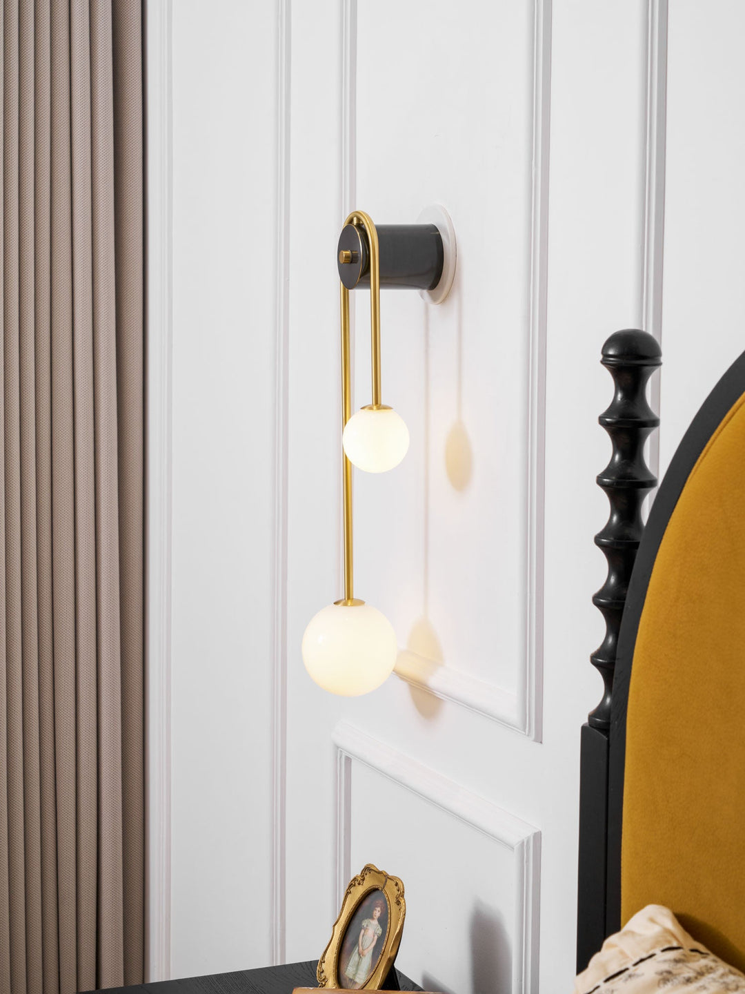 Lampa Ścienna Łukowa z Mosiądzu