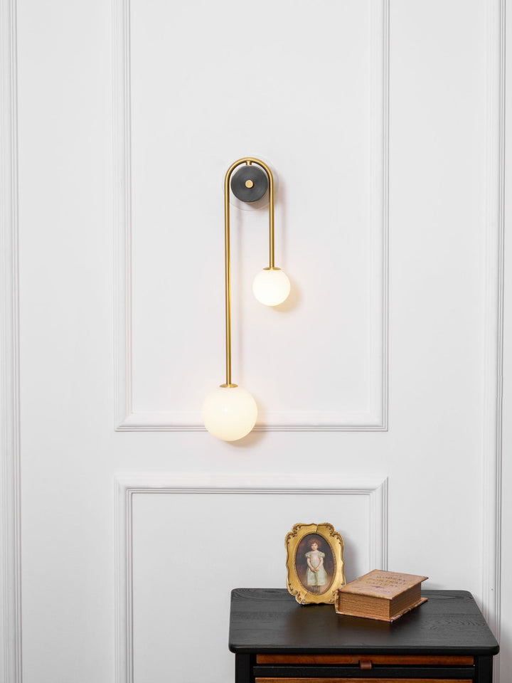 Lampa Ścienna Łukowa z Mosiądzu
