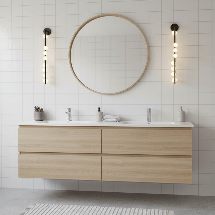 Lampa ścienna z mosiężnym szklanym rurką