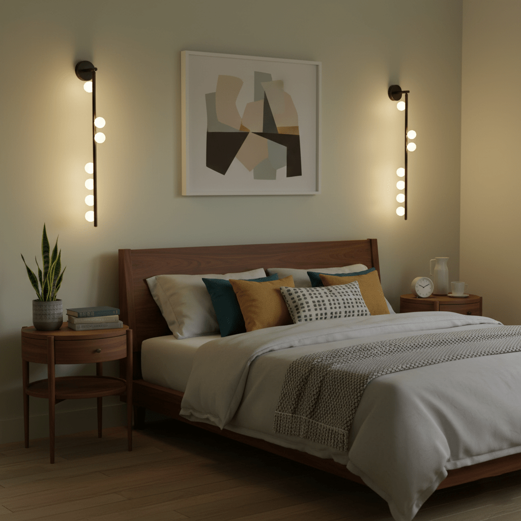 Lampa ścienna z mosiężnym szklanym rurką