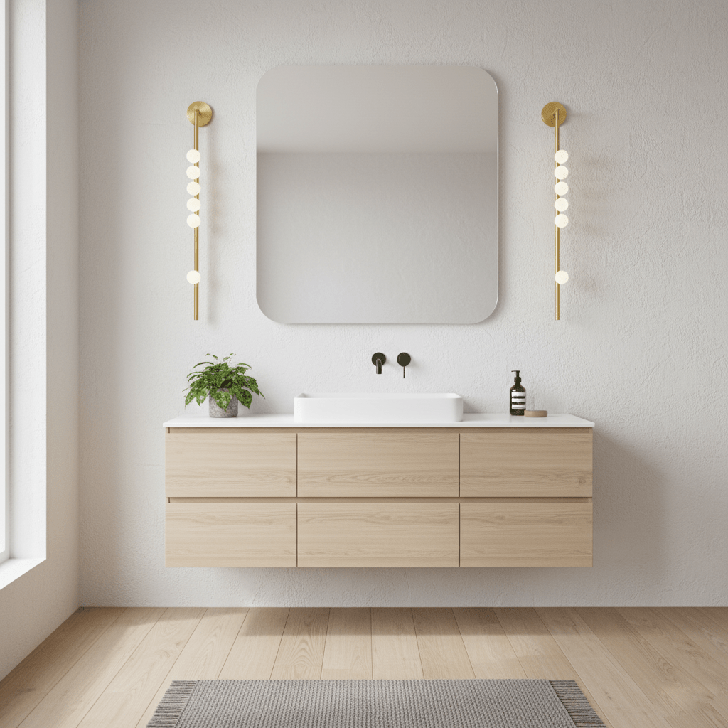 Lampa ścienna z mosiężnym szklanym rurką