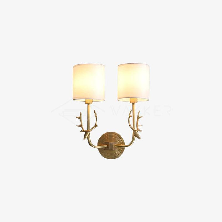 Mosiężna Lampa Ścienna w Kształcie Głowy Jelenia