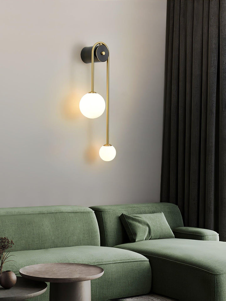 Lampa Ścienna Łukowa z Mosiądzu