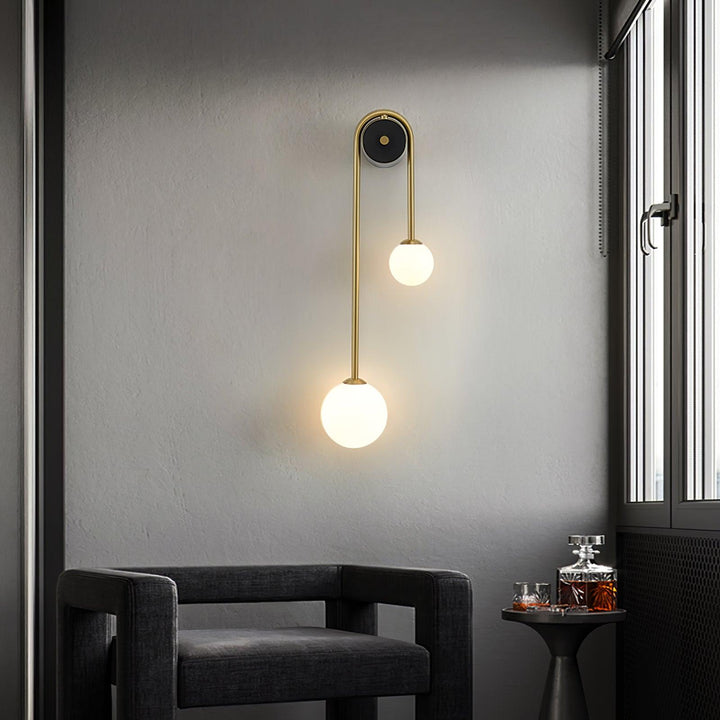 Lampa Ścienna Łukowa z Mosiądzu