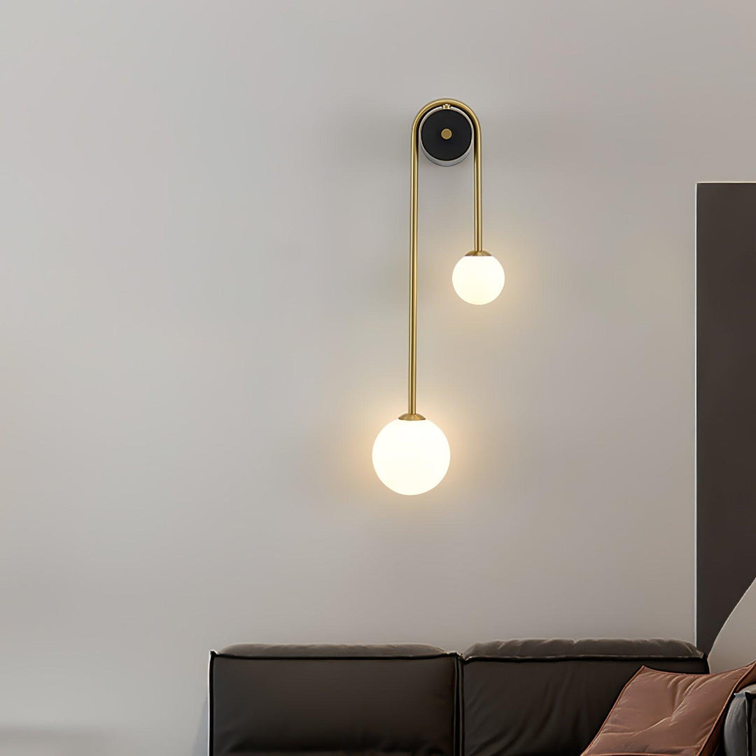 Lampa Ścienna Łukowa z Mosiądzu