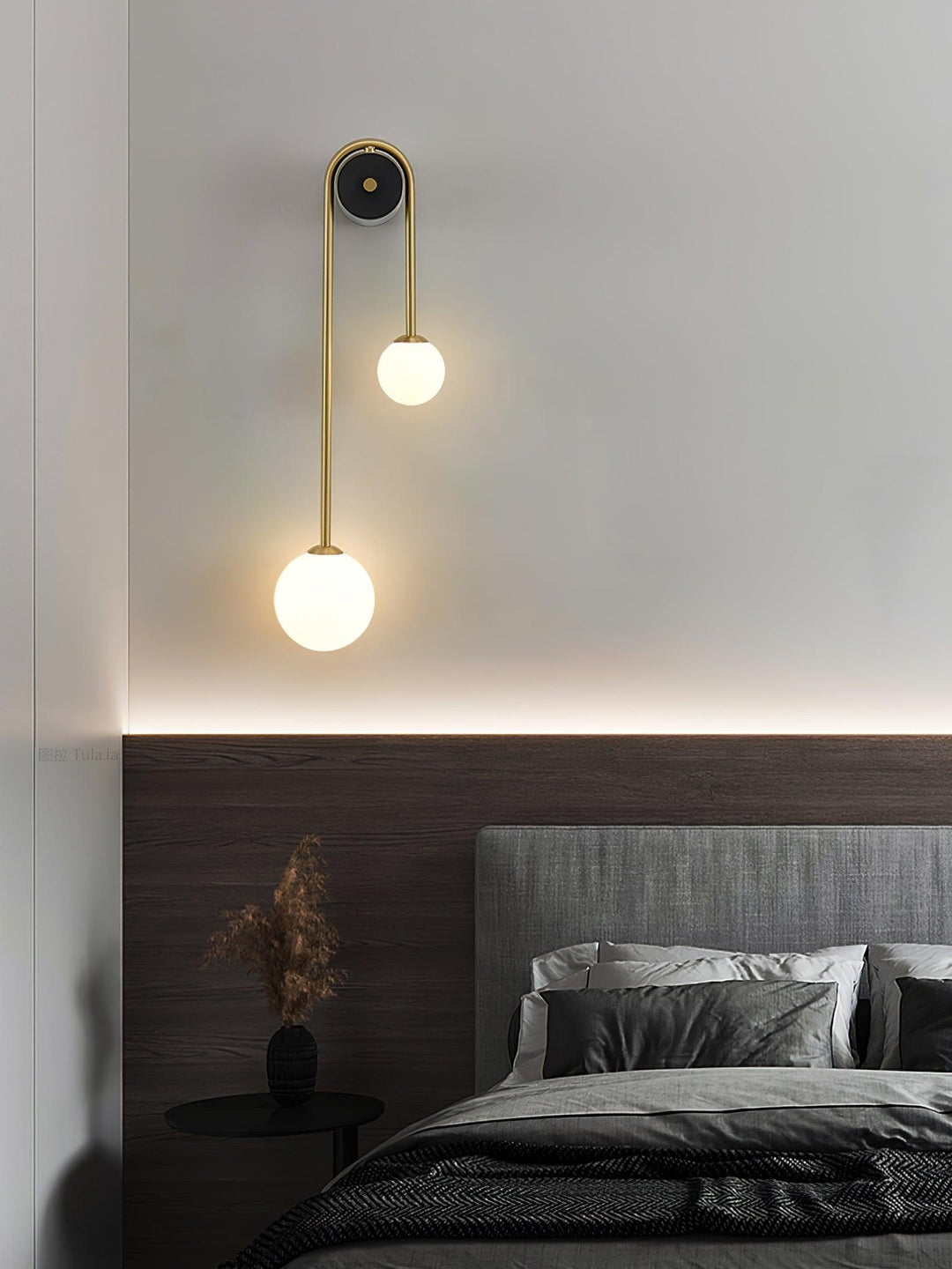 Lampa Ścienna Łukowa z Mosiądzu
