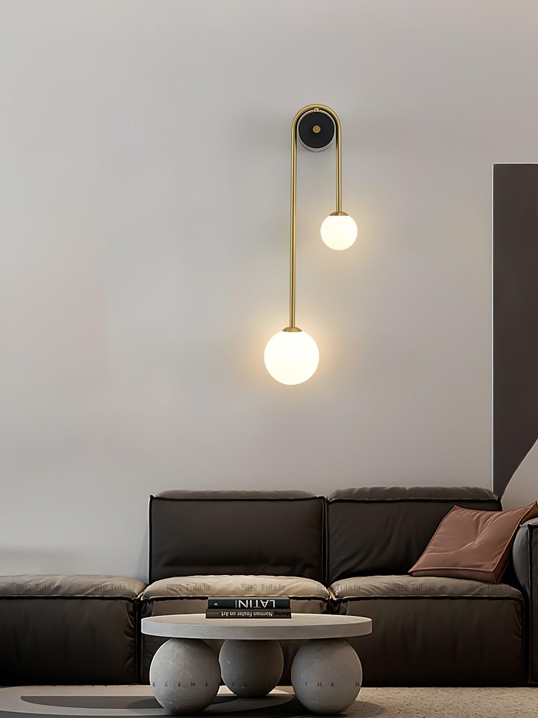 Lampa Ścienna Łukowa z Mosiądzu