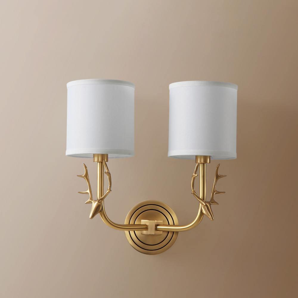 Mosiężna Lampa Ścienna w Kształcie Głowy Jelenia