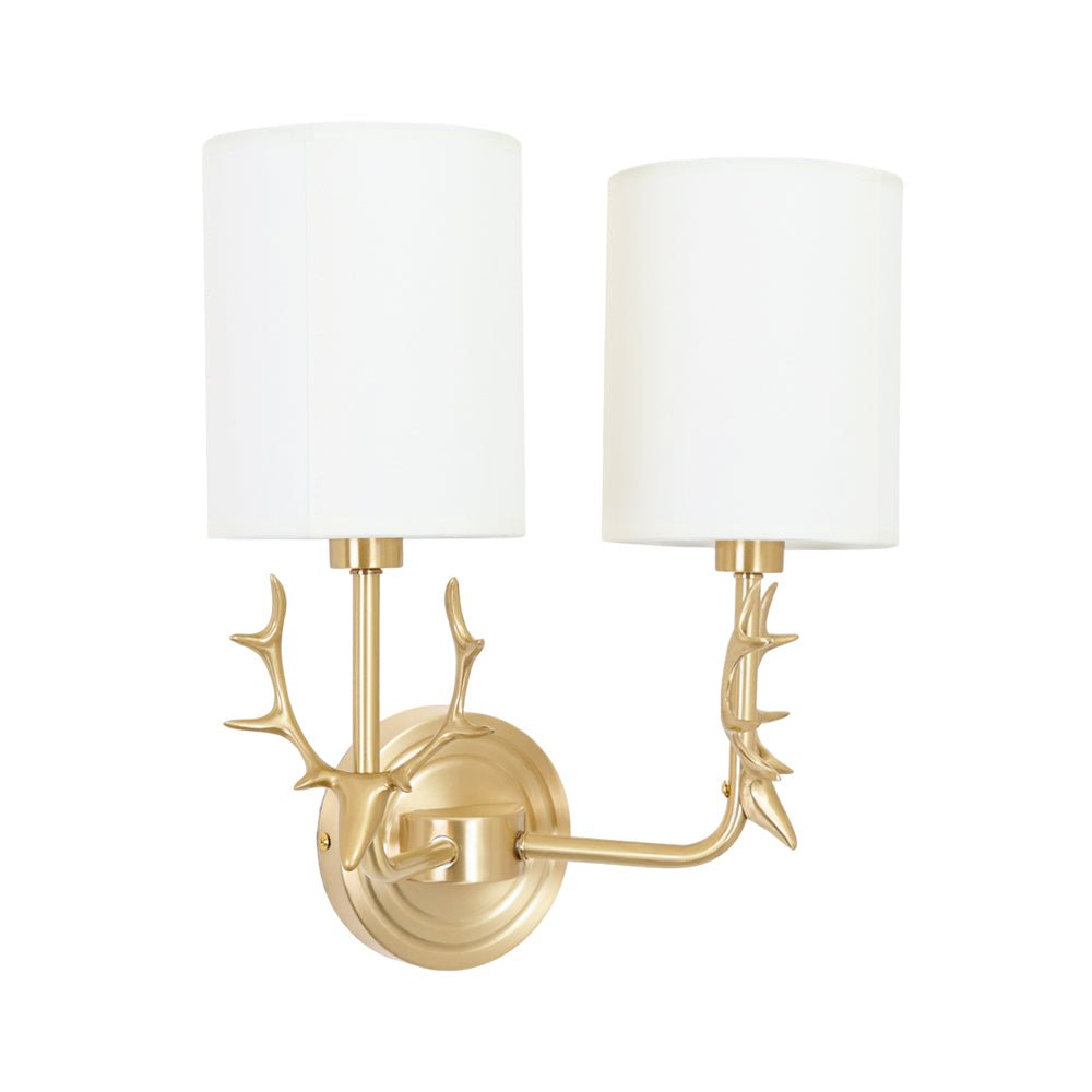 Mosiężna Lampa Ścienna w Kształcie Głowy Jelenia