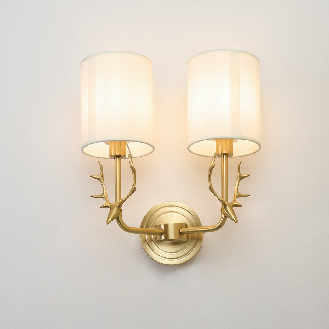 Mosiężna Lampa Ścienna w Kształcie Głowy Jelenia