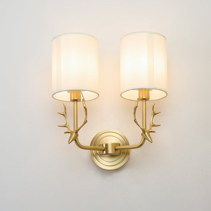 Mosiężna Lampa Ścienna w Kształcie Głowy Jelenia