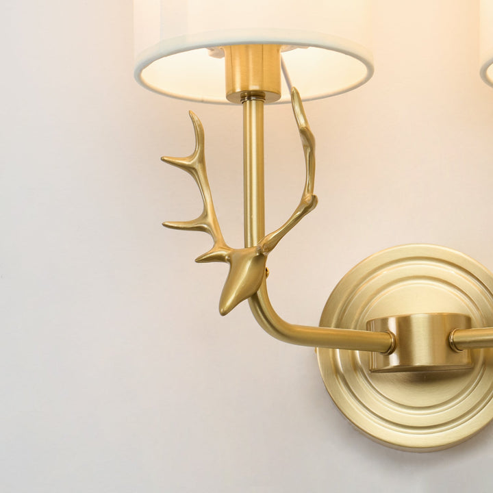 Mosiężna Lampa Ścienna w Kształcie Głowy Jelenia