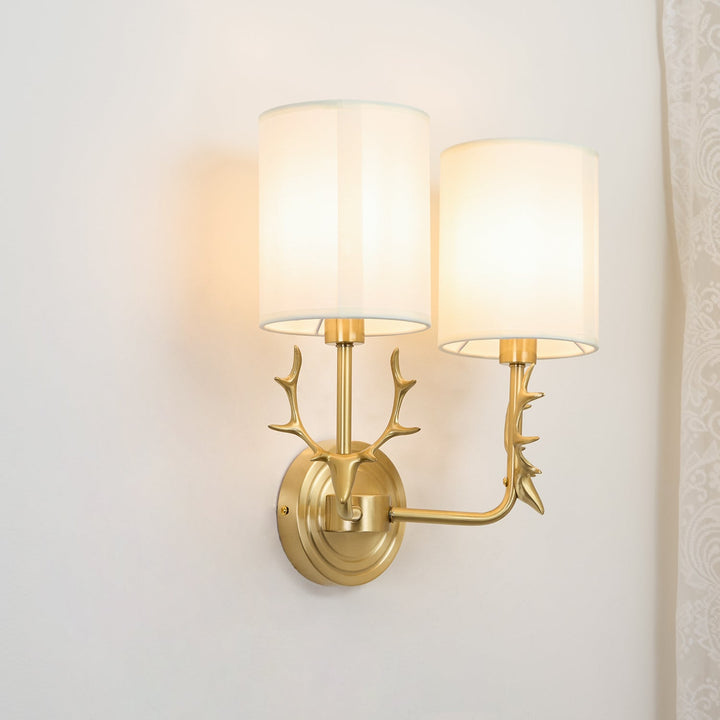 Mosiężna Lampa Ścienna w Kształcie Głowy Jelenia