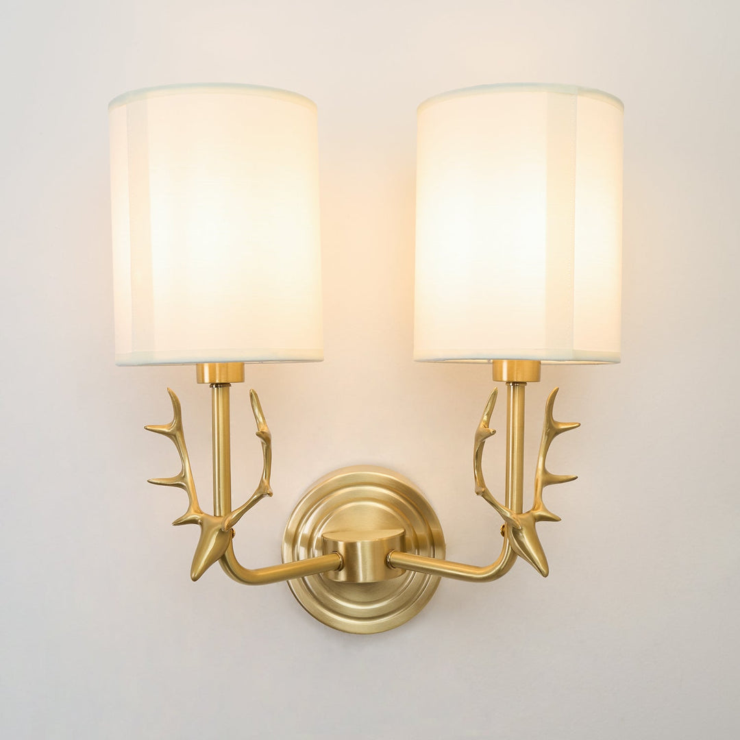Mosiężna Lampa Ścienna w Kształcie Głowy Jelenia