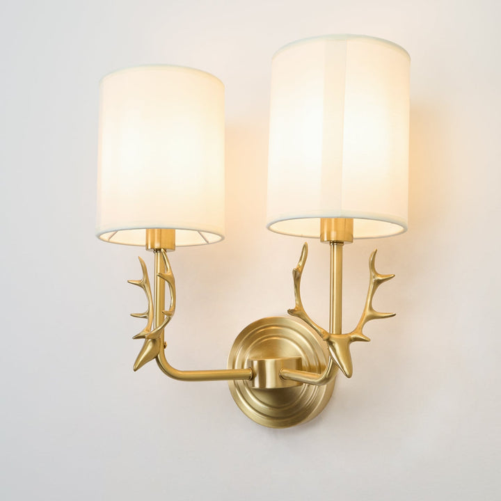 Mosiężna Lampa Ścienna w Kształcie Głowy Jelenia