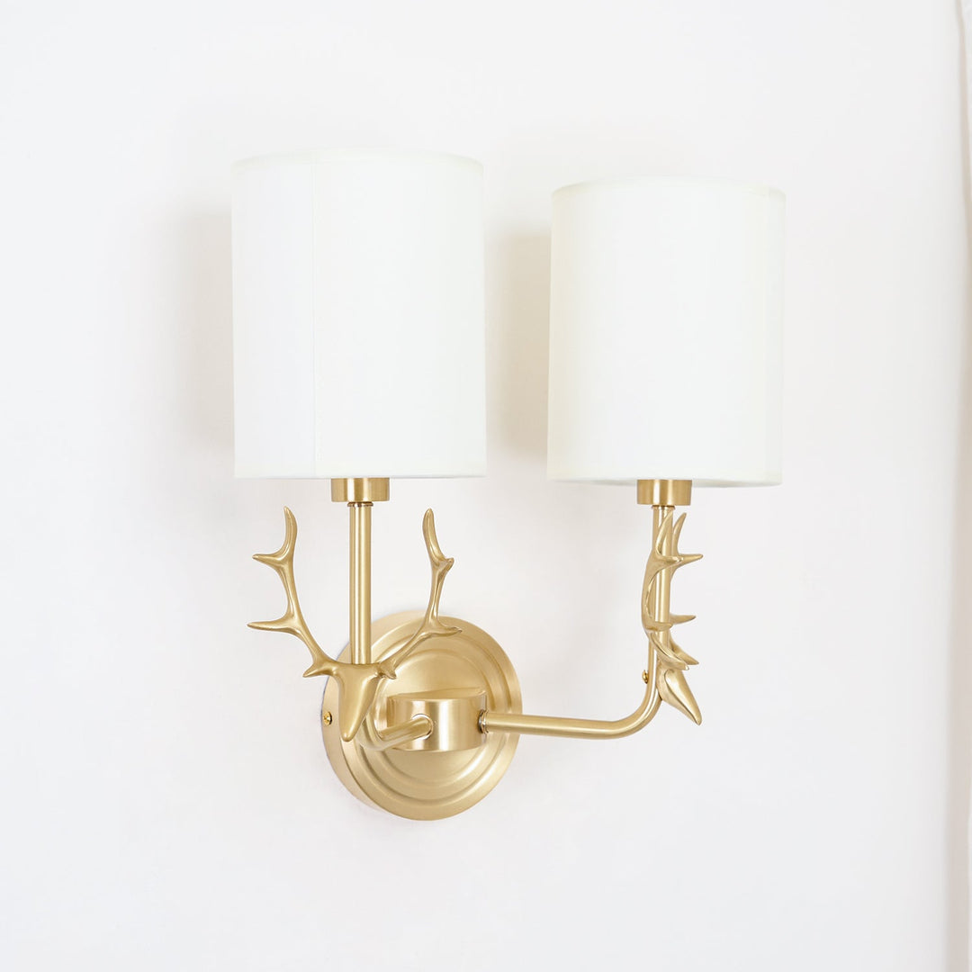 Mosiężna Lampa Ścienna w Kształcie Głowy Jelenia